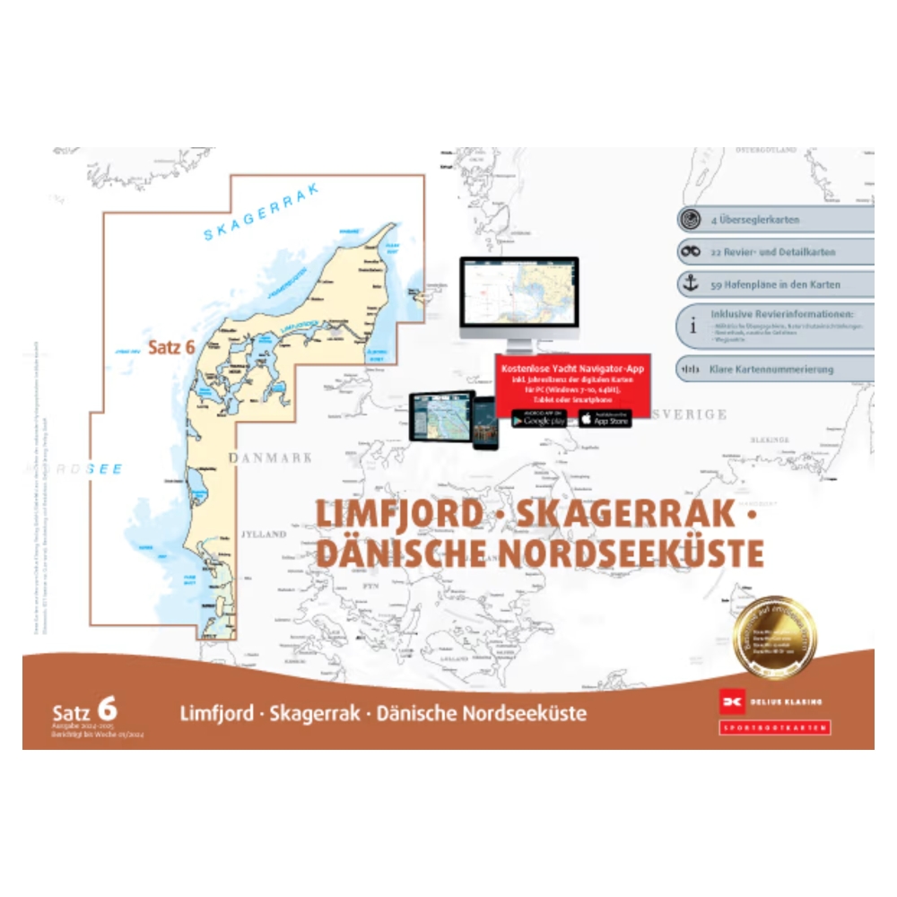 Kartensatz 6 Limfjord - Skagerrak - Dänische Nordseeküste (Ausgabe 2022/2023)