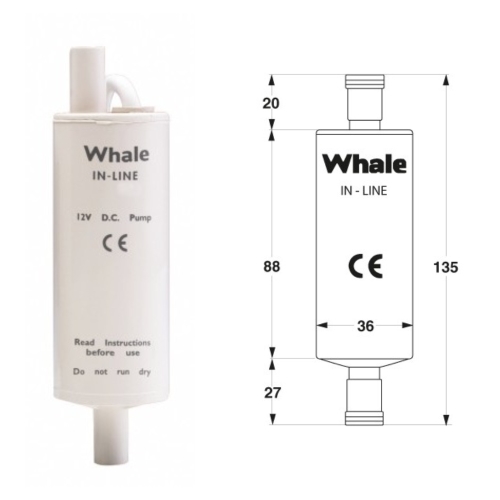 Whale GP1394 Inline Verstärkerpumpe 24 Volt