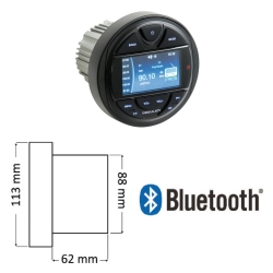 Osculati Amaturenbrett-Radio mit DAB/USB/AUX/Bluetooth